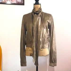 Mike &Chris glittering bronze leather jacket